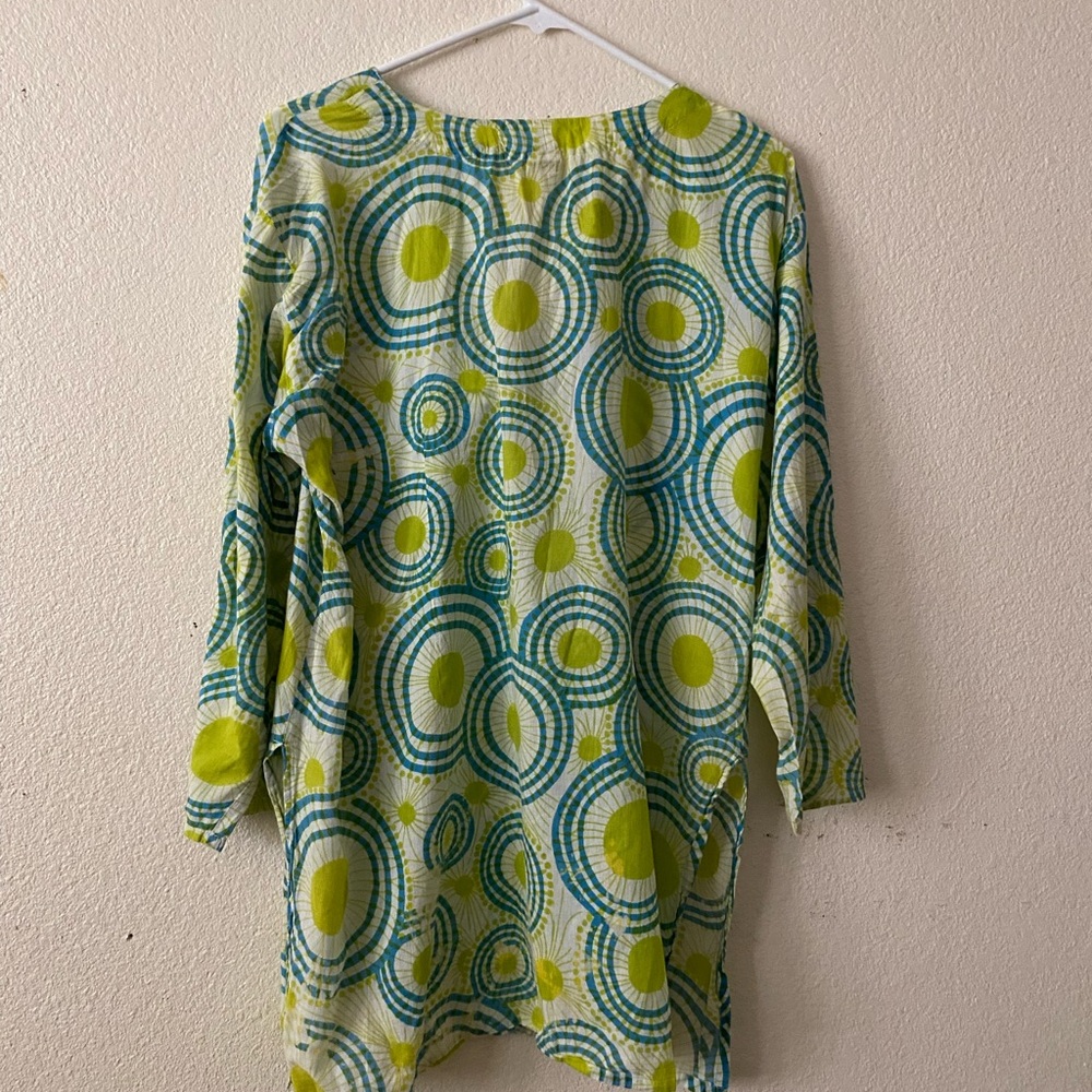 Nusantra Cotton Tunic Lime Mod Retro Small - Picture 3 of 6